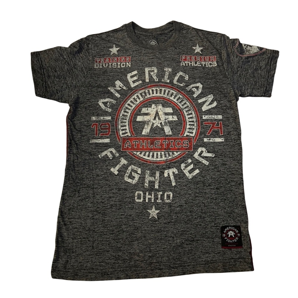 American Fighter Mens Ohio Athletics Graphic T-Shirt Gray Space Dye Small